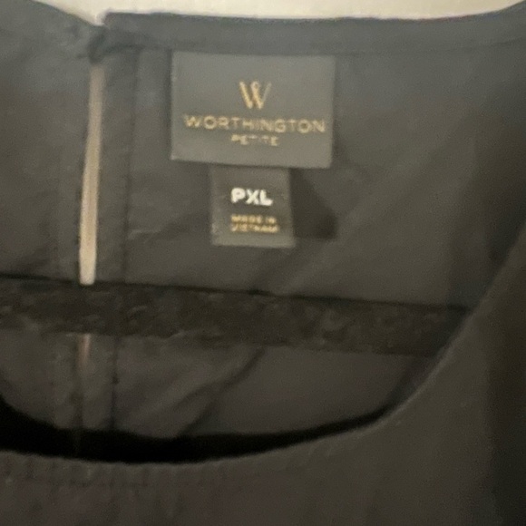 Black Ruffled Sleeveless Top size XLPetite (F125) - Picture 2 of 9